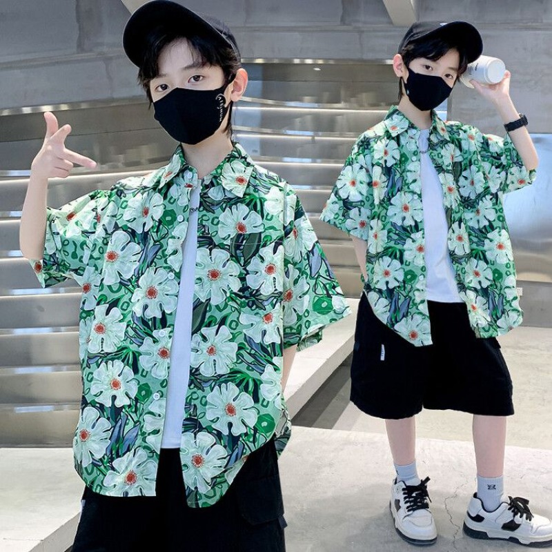男の子用花柄シャツサマーセット2026 HKスタイルビーチリ - Resort Shirt Floral のレビューと価格