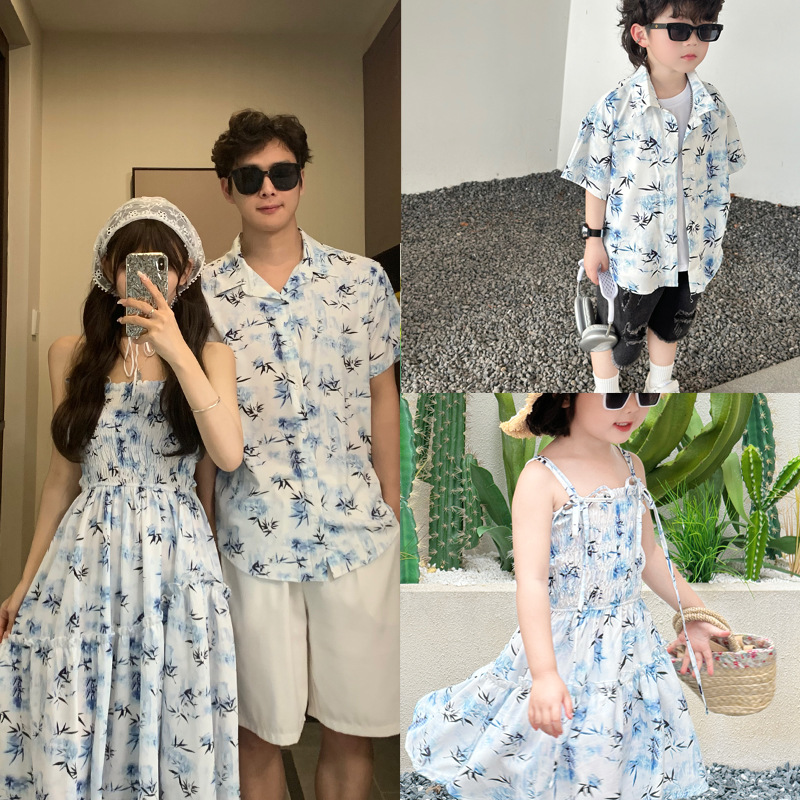 家族,母,娘,ビーチドレス,お父さん,息子,息子,子供,夏の - Resort Shirt Floral のレビューと価格