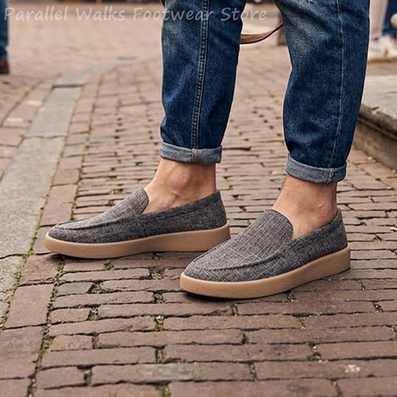 メンズキャンバススリッポンローファー、通気性のあるカジュアル - Espadrille Slip On のレビューと価格