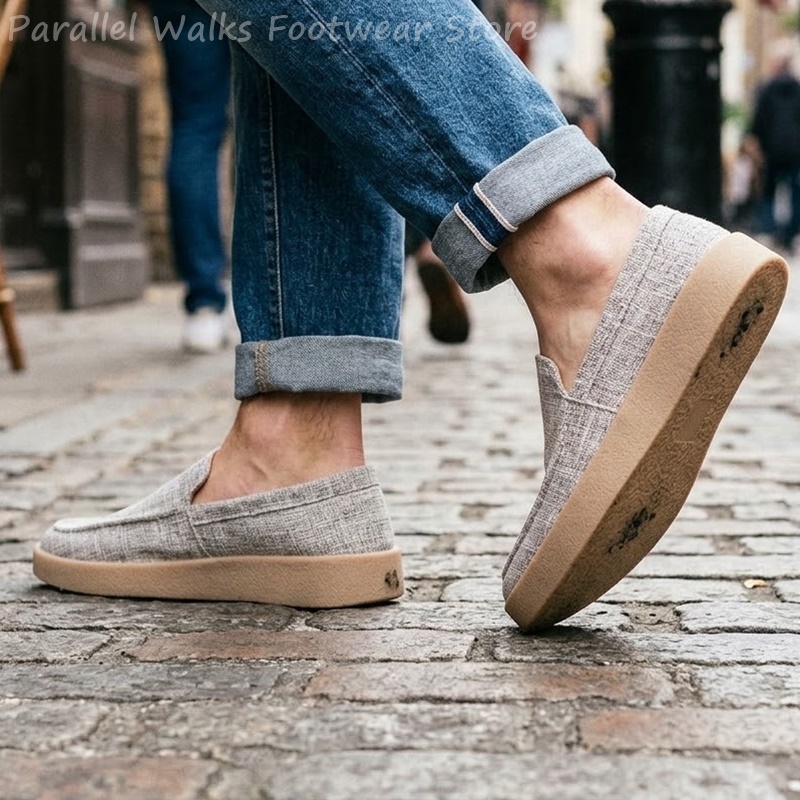 メンズキャンバススリッポンローファー、通気性のあるカジュアル - Espadrille Slip On のレビューと価格
