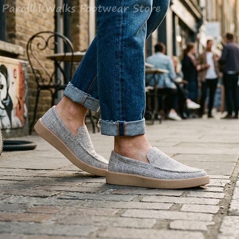 メンズキャンバススリッポンローファー、通気性のあるカジュアル - Espadrille Slip On のレビューと価格